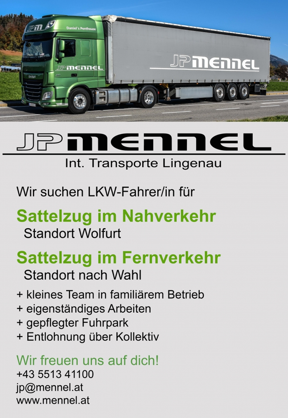 LKW-Fahrer/in für Sattelzug im Nahverkehr und Fernverkehr 